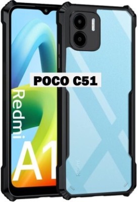 filbay Back Cover for POCO C51(Black, Grip Case, Silicon, Pack of: 1)
