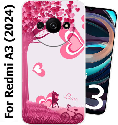 OkeyCase Back Cover for Redmi A3 (2024)(White, Pink, Silicon, Pack of: 1)