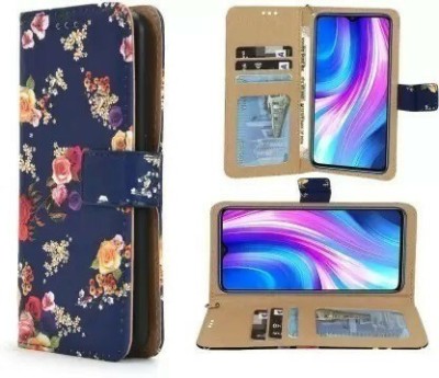 Aarov Flip Cover for Samsung Galaxy J7 Prime, Flower Blue(Purple, Dual Protection, Pack of: 1)