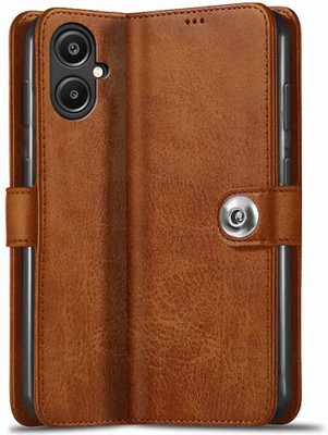 COVERBLACK Flip Cover for Tecno Spark Go 2 | Vegan Leather Finish | Magnetic | Kickstand Wallet Case(Brown, Shock Proof, Pack of: 1)
