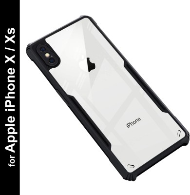 iCopertina Front & Back Case for Apple iPhone X(Black, Transparent, Dual Protection, Silicon, Pack of: 1)