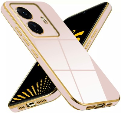 NICPIC Back Cover for Vivo iQOO Z6 PRO 5g(Pink, Gold, Camera Bump Protector, Silicon, Pack of: 1)