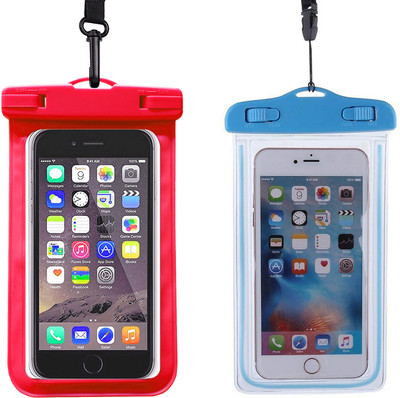 Kopila Pouch for Waterproof Mobile Cover(Red, Transparent, Pack of: 2)