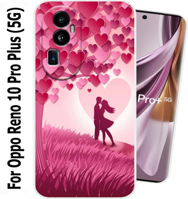 SmartGoldista Back Cover for Oppo Reno 10 Pro Plus (5G)(Pink, White, Silicon, Pack of: 1)