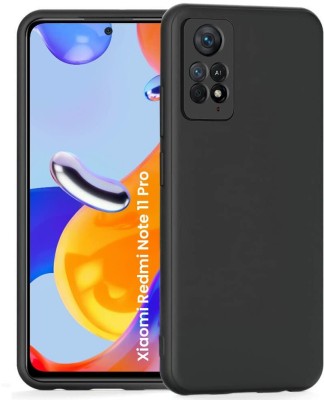 Adhvaith Back Cover for Redmi Note 11 Pro | Soft Silicon Protective Case Cover Designed,Candy(Black, Camera Bump Protector, Silicon, Pack of: 1)