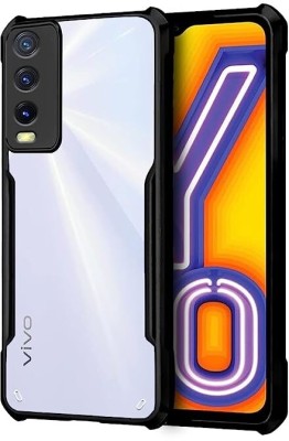 iCopertina Front & Back Case for VIVO Y20(Black, Transparent, Dual Protection, Silicon, Pack of: 1)