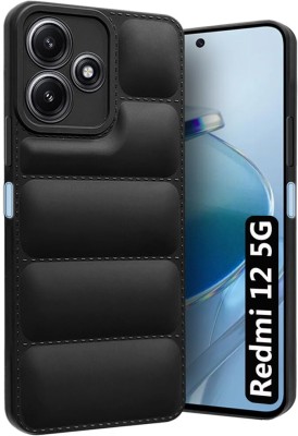 royal eshop 15 Back Cover for REDMI 12 5G(Black, Puffer, Silicon, Pack of: 1)