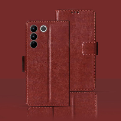 Kalua Mall Flip Cover for VIVO V27 5G(Maroon, Pack of: 1)