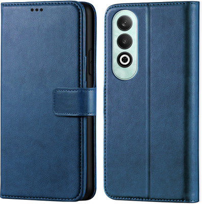 Innovex Back Cover for OPPO K12X 5G - Inbuilt Stand & Card Pockets | Hand Stitched | Wallet Flip Case(Blue, Cases with Holder, Pack of: 1)