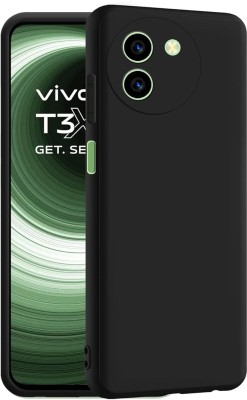 Imake Back Cover for Vivo T3x 5G(Black, Camera Bump Protector, Silicon, Pack of: 1)