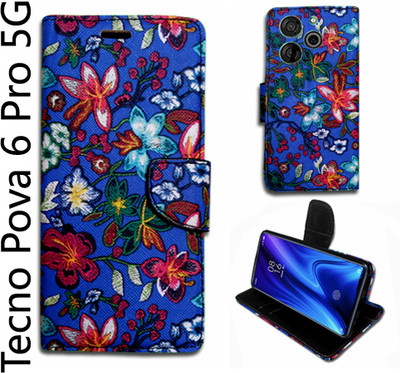 SHANNO Flip Cover for Tecno Pova 6 Pro 5G(Blue, Pack of: 1)