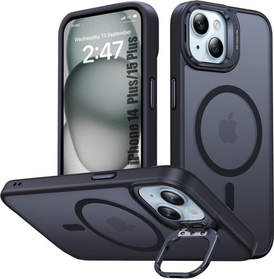 Egotude Back Cover for iPhone 15 Plus, iPhone 14 Plus(Black, Stand, Pack of: 1)