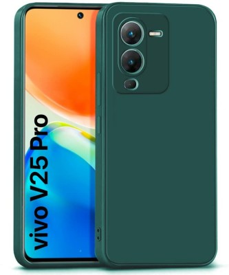 KARAS Back Cover for Vivo V25 Pro | Soft Silicon Protective Case Cover Designed(Green, Camera Bump Protector, Pack of: 1)