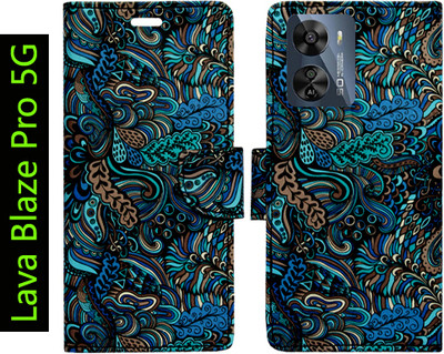 Toklot Flip Cover for Lava Blaze Pro 5G(Blue, Pack of: 1)