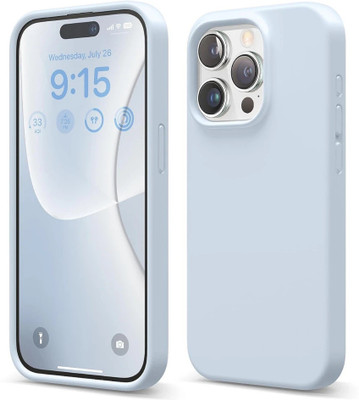 NECESORIES Back Cover for Liquid Silicone Case Compatible for iPhone 14 Pro Max Back Cover -- Light Blue(Blue, Waterproof, Silicon, Pack of: 1)