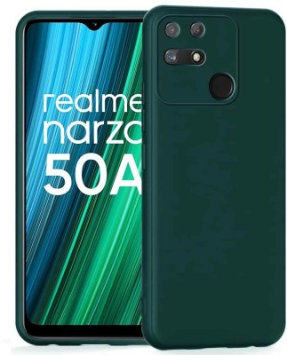 ANTICA Back Cover for Realme Narzo 50A | Soft Silicon Protective Case Cover Designed(Green, Camera Bump Protector, Pack of: 1)