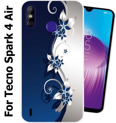 SmartGoldista Back Cover for Tecno Spark 4 Air(Blue, Silver, Silicon, Pack of: 1)