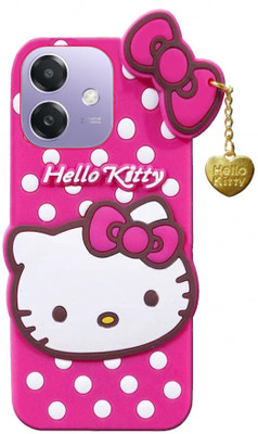 COVERBLACK Back Cover for OPPO CPH2681 / Oppo_A3x 5G | Soft Cat Hello Kitty With Golden Pendant Case(Pink, Shock Proof, Pack of: 1)