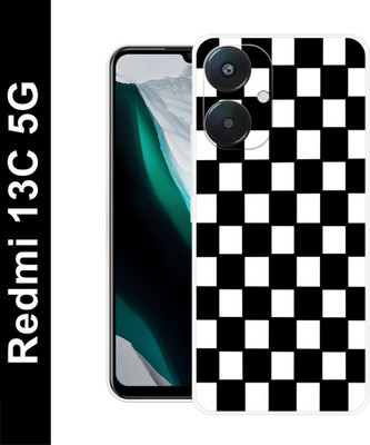 itrusto Back Cover for Redmi 13c 5G(Black, White, Shock Proof, Silicon, Pack of: 1)
