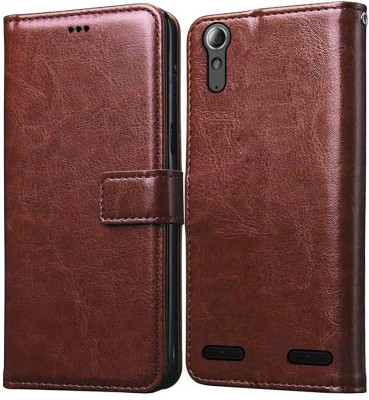 Fastship Flip Cover for Lenovo A6000(Brown, Matte Finish, Pack of: 1)