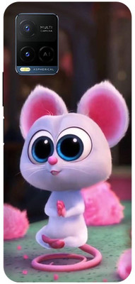 Rockyard Back Cover for vivo T1X, V2143, PINK, CAT, MOUSE, MEOW, LOVE(Pink, Flexible, Silicon, Pack of: 1)