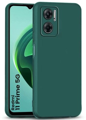 KARAS Back Cover for Redmi 11 Prime 5G | Soft Silicon Protective Case Cover Designed(Green, Camera Bump Protector, Pack of: 1)