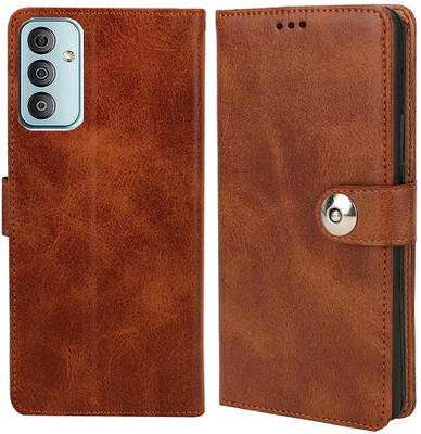 COVERBLACK Flip Cover for SAMSUNG Galaxy F54 5G(Brown, Grip Case, Pack of: 1)