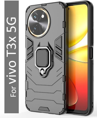 Fablue Back Cover for Vivo T3x 5G(Black, Dual Protection, Pack of: 1)