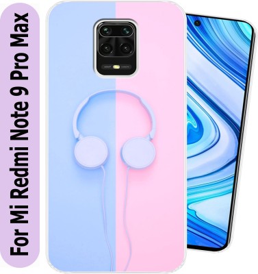 Hostprint Back Cover for Mi Redmi Note 9 Pro Max(Pink, Blue, Flexible, Silicon, Pack of: 1)