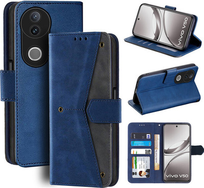 khayati Flip Cover for vivo T4R 5G ,V2518,vivo V50(Blue, Pack of: 1)