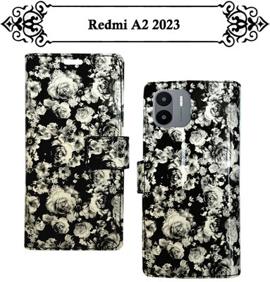 Asmart Flip Cover for Redmi A2 2023(Black, Pack of: 1)