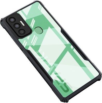 mobies Back Cover for Tecno Spark 7, Tecno Spark 7T Shockproof Bumper Crystal Clear Camera Protection(Transparent, Black, Grip Case)