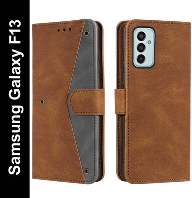 khayati Flip Cover for Samsung Galaxy F13 4G,Samsung Galaxy M13 4G(Brown, Pack of: 1)
