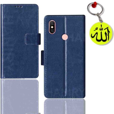 HANIRY Flip Cover for Redmi Note 6 Pro flip case | M1806E7TG flip cover | Free Allah Keychain | Blue(Blue, Magnetic Case, Pack of: 1)