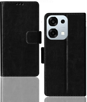 Kalua Mall Flip Cover for Oppo F31 5G | CPH2781 flip cover | Inside TPU with Card Pockets | Wallet Stand | Black(Black, Magnetic Case, Silicon, Pack of: 1)