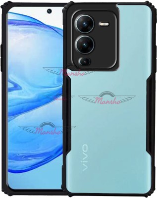 Bhavishyahub Back Cover for Vivo V25 Pro Back CoverBH(Black, Transparent, Dual Protection, Pack of: 1)