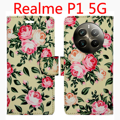 SHANNO Flip Cover for Realme P1 5G(Yellow, Pack of: 1)