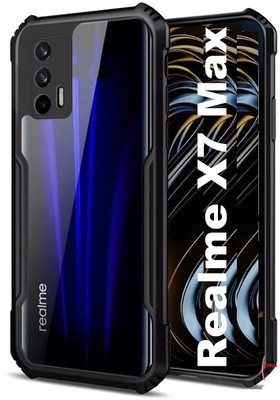 A-Allin1 Back Cover for Realme X7 Max 5G, Transparent Soft Silicon TPU Shockproof(Black, Pack of: 1)