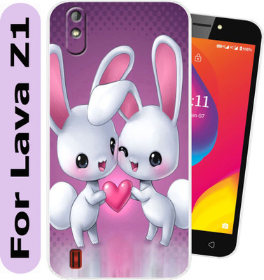 Unitrend Back Cover for Lava Z1(Pink, White, Silicon, Pack of: 1)