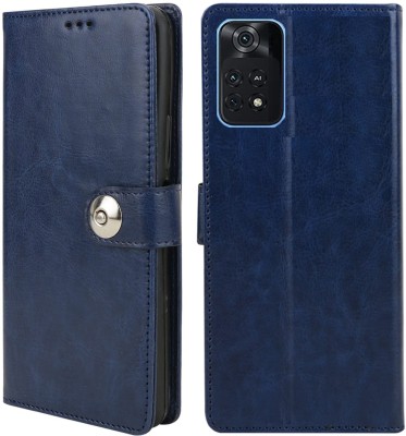 Coverage Flip Cover for POCO X4 Pro 5G(Blue, Grip Case, Pack of: 1)