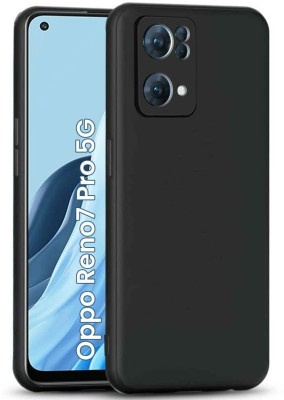 ANTICA Back Cover for Oppo Reno 7 Pro 5G | Soft Silicon Protective Case Cover Designed(Black, Camera Bump Protector, Pack of: 1)
