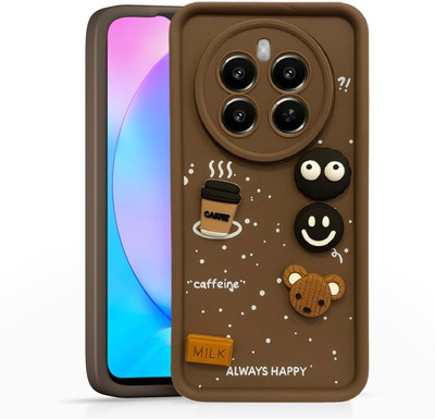 Fastship Back Cover for Realme RMX3868 / Narzo 70Pro 5G | Smile Taddy |3D Ball Bear |Milk cake |Coffee Case(Brown, Puffer, Silicon, Pack of: 1)