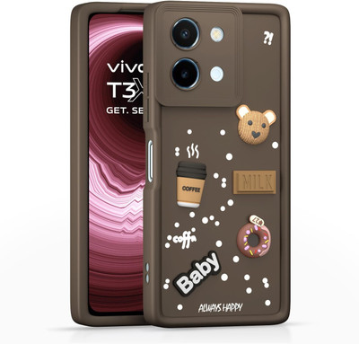 Seetu Back Cover for Vivo T3x 5G(Brown)