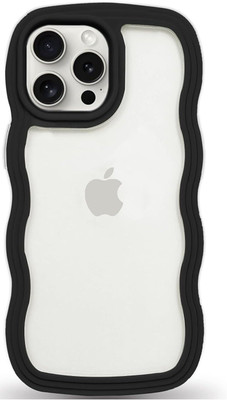 AMEYAA Back Cover for Apple iPhone 15 Pro Max Adorable Curly Wave Frame Clear Case(Black, Shock Proof, Pack of: 1)