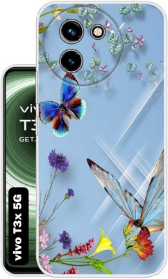 Case Club Back Cover for vivo T3X 5G(Blue, Grip Case, Silicon, Pack of: 1)