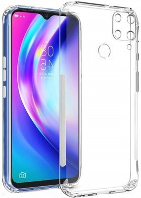 Aarov Back Cover for Realme C15, Designer Plain Back Cover(Transparent, Grip Case, Silicon, Pack of: 1)