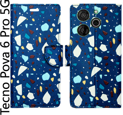 SHANNO Flip Cover for Tecno Pova 6 Pro 5G(Blue, Pack of: 1)
