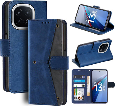 Unistuff Flip Cover for iQOO 13 5G(Blue, Camera Bump Protector, Pack of: 1)