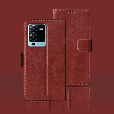 Kalua Mall Flip Cover for VIVO V25(Maroon, Pack of: 1)