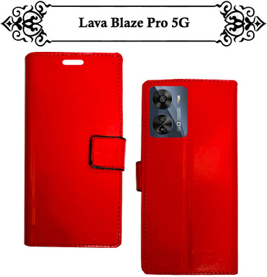 Asmart Flip Cover for Lava Blaze Pro 5G(Red, Pack of: 1)